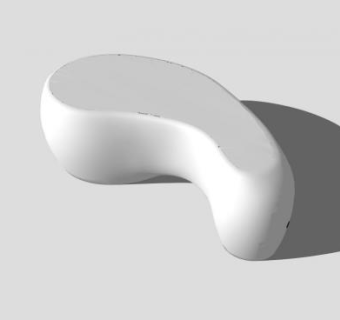 白色布艺室外休闲椅SU模型下载_sketchup草图大师SKP模型