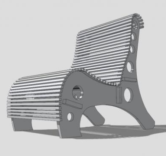 休闲公园椅SU模型下载_sketchup草图大师SKP模型