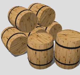 橡木桶酒桶SU模型下载_sketchup草图大师SKP模型