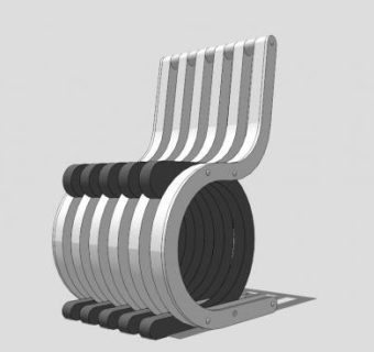 创意白色休闲椅SU模型下载_sketchup草图大师SKP模型