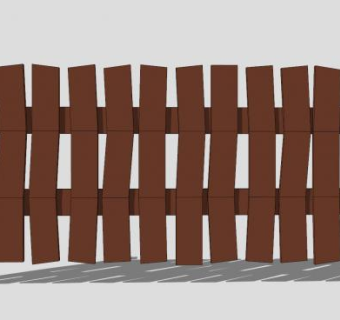 艺术感不错的木栏栅SU模型下载_sketchup草图大师SKP模型