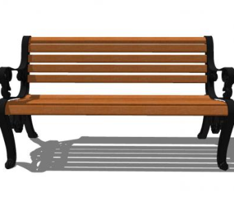 公园长椅户外椅SU模型下载_sketchup草图大师SKP模型