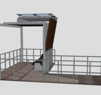 现代创意廊架设计SU模型下载_sketchup草图大师SKP模型