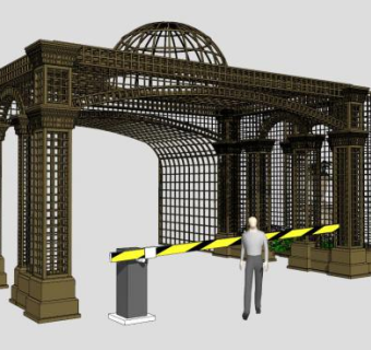 欧式防腐木花架廊架设计SU模型下载_sketchup草图大师SKP模型
