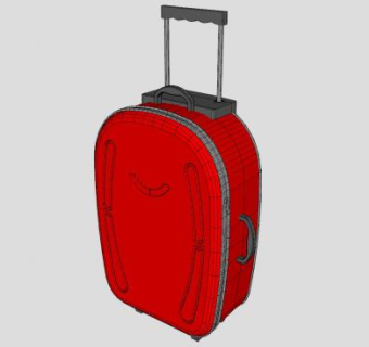 红色手提行李箱SU模型下载_sketchup草图大师SKP模型