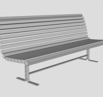 公园长椅靠背椅SU模型下载_sketchup草图大师SKP模型