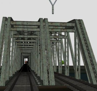 火车铁路大桥的SU模型下载_sketchup草图大师SKP模型