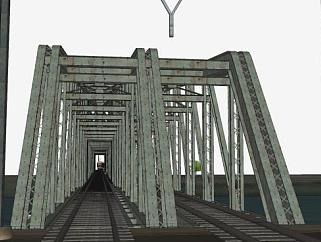 火车铁路大桥的SU模型下载_sketchup草图大师SKP模型