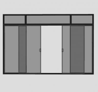 自动的玻璃门SU模型下载_sketchup草图大师SKP模型