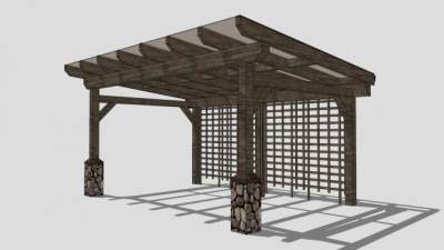 欧式方形廊架设计SU模型下载_sketchup草图大师SKP模型