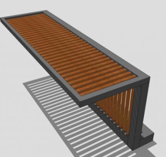 现代木廊架SU模型下载_sketchup草图大师SKP模型