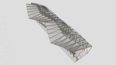 现代灰色条形廊架SU模型下载_sketchup草图大师SKP模型