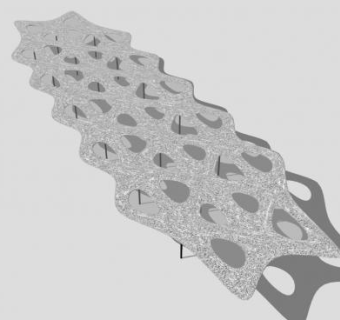 灰色户外条形廊架设计SU模型下载_sketchup草图大师SKP模型