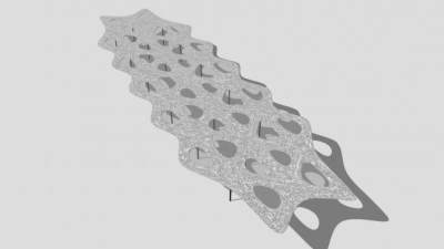 灰色户外条形廊架设计SU模型下载_sketchup草图大师SKP模型