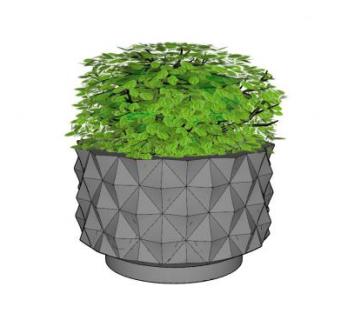 圆形石制花箱SU模型下载_sketchup草图大师SKP模型