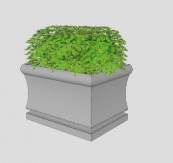 方形石制花箱SU模型下载_sketchup草图大师SKP模型