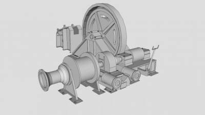大型卷扬机SU模型_su模型下载 草图大师模型_SKP模型