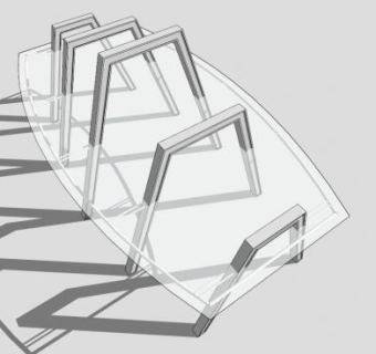 现代简约条形廊架SU模型下载_sketchup草图大师SKP模型