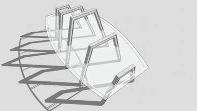 现代简约条形廊架SU模型下载_sketchup草图大师SKP模型