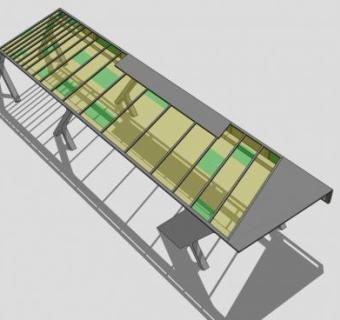 现代创意条形廊架SU模型下载_sketchup草图大师SKP模型