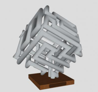 工艺品方形雕塑小品的SU模型下载_sketchup草图大师SKP模型
