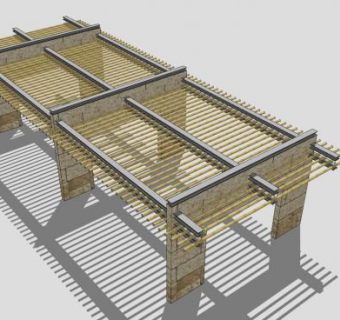 现代木质条形廊架SU模型下载_sketchup草图大师SKP模型