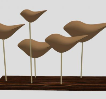 小鸟雕塑工艺品装饰SU模型下载_sketchup草图大师SKP模型