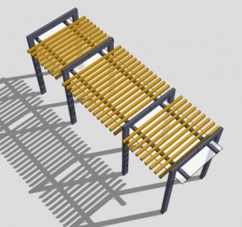 现代木质景观条形廊架SU模型下载_sketchup草图大师SKP模型