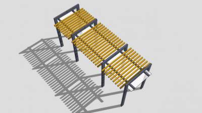 现代木质景观条形廊架SU模型下载_sketchup草图大师SKP模型