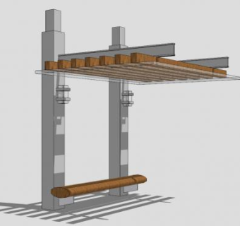 欧式户外条形廊架SU模型下载_sketchup草图大师SKP模型