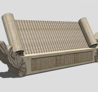 古代竹简雕塑小品SU模型下载_sketchup草图大师SKP模型