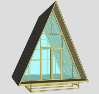 度假阳光房木屋SU模型下载_sketchup草图大师SKP模型