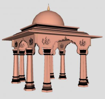 欧式廊架小亭子SU模型下载_sketchup草图大师SKP模型