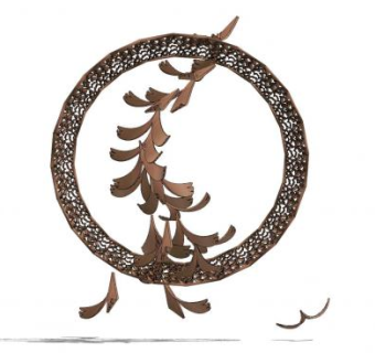 圆形花瓣雕塑品SU模型下载_sketchup草图大师SKP模型