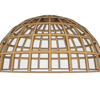 半球形阳光房罩SU模型下载_sketchup草图大师SKP模型