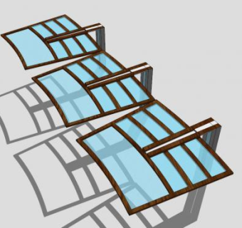 淡蓝色玻璃创意廊架SU模型下载_sketchup草图大师SKP模型