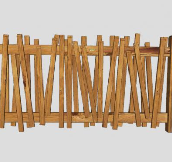 木栅栏围栏SU模型下载_sketchup草图大师SKP模型