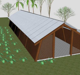 农村木屋木房子植物园子菜园SU模型下载_sketchup草图大师SKP模型