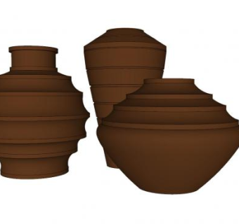 泥瓦罐器皿SU模型下载_sketchup草图大师SKP模型