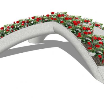 景观花箱花圃花池小品SU模型下载_sketchup草图大师SKP模型