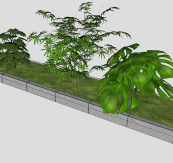 户外绿化花坛SU模型下载_sketchup草图大师SKP模型