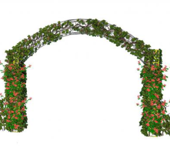 爬藤拱门花架SU模型下载_sketchup草图大师SKP模型