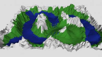 山体高山地形SU模型下载_sketchup草图大师SKP模型