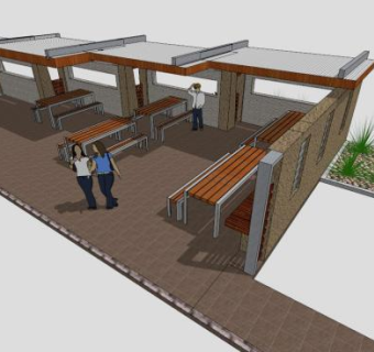 中式古典创意廊架SU模型下载_sketchup草图大师SKP模型