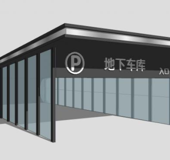 地下停车场车库入口sketchup模型下载_sketchup草图大师SKP模型
