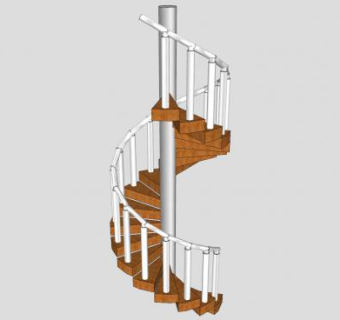 工业旋转楼梯SU模型下载_sketchup草图大师SKP模型