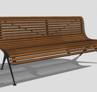 公园木制长椅sketchup模型下载_sketchup草图大师SKP模型