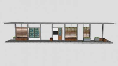 景观连廊座椅SU模型下载_sketchup草图大师SKP模型