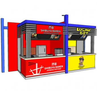 商业小吃店饮品店售卖亭SU模型下载_sketchup草图大师SKP模型