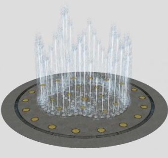 旱喷喷泉SU模型下载_sketchup草图大师SKP模型